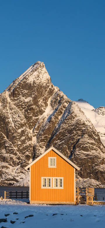 blue sky Majestic Snow Mountain scenery phone wallpaper