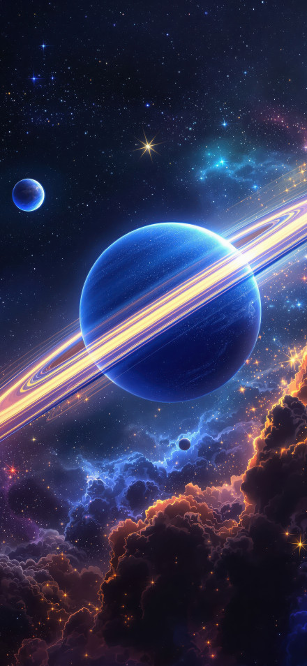 Colorful and splendid universe scenery phone wallpaper