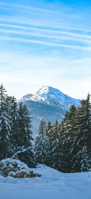 blue sky Snow Mountain phone wallpaper