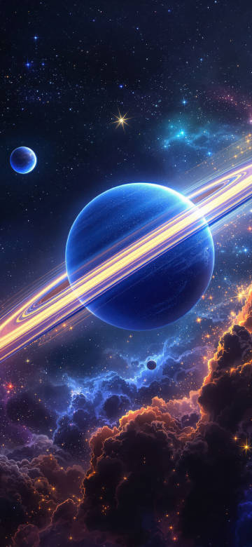 Colorful and splendid universe scenery phone wallpaper