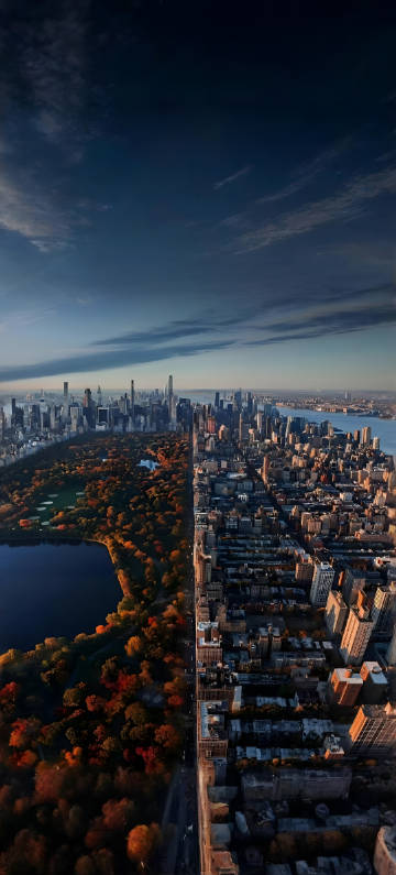 New York Central Park Aerial photography phone wallpaper