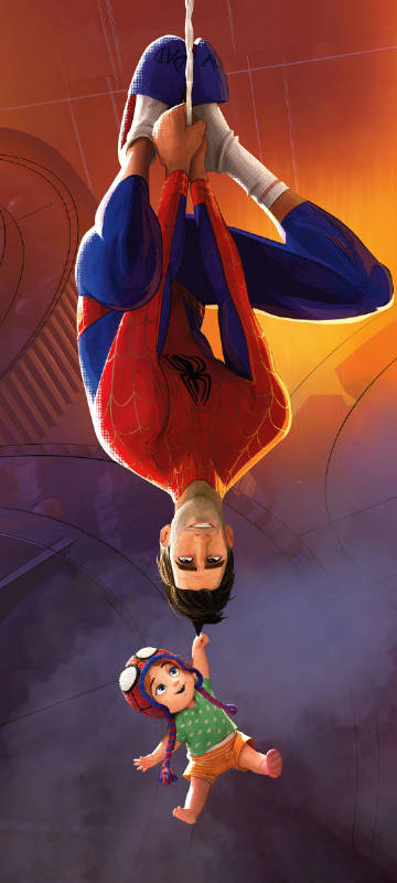 Spiderman hanging upside down phone wallpaper