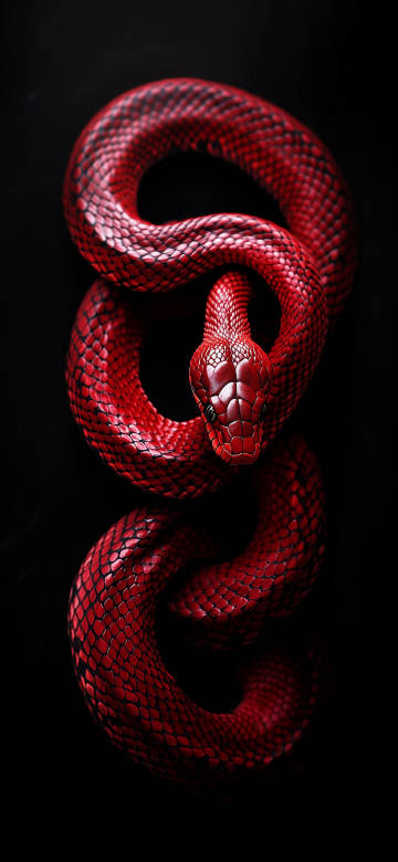 Close up of a red snake phone wallpaper