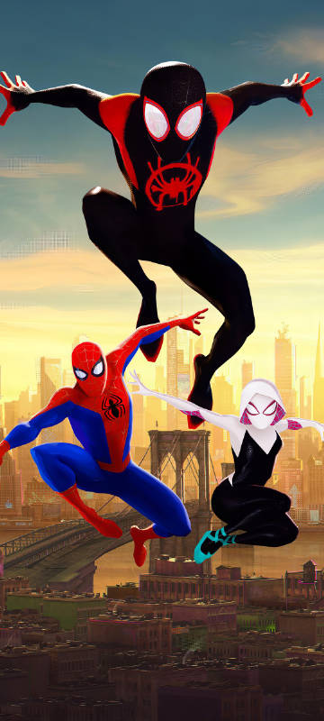 Spiderman jumping phone wallpaper