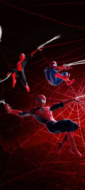 Spiderman spitting silk phone wallpaper