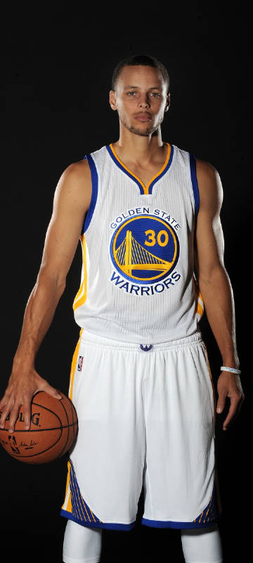 Stephen Curry holding basketball phone wallpaper