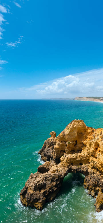 Magnificent coastal landscape in the Algarve region of Portugal phone wallpaper