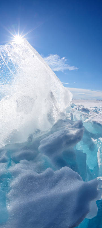 Snowscape, Ice Blocks and Ice - Snow Phone Wallpaper