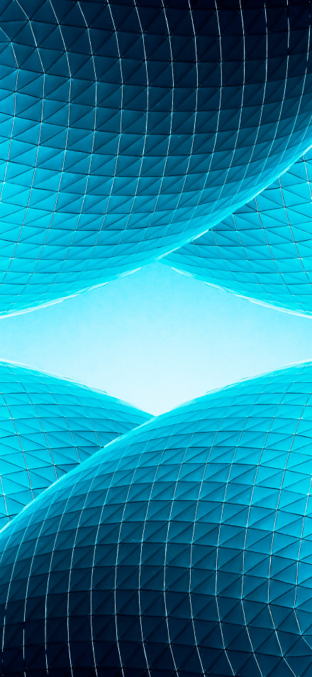 Blue Abstract Spherical Architecture 4K Phone Wallpaper