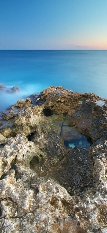 Blue sky, Seaside and Rock Scenery Phone Wallpaper