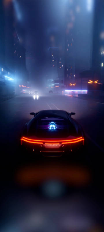 city street sports car phone wallpaper