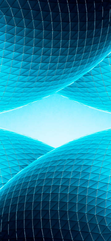 Blue Abstract Spherical Architecture 4K Phone Wallpaper