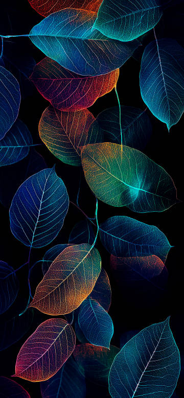 Gorgeous colorful leaves phone wallpaper