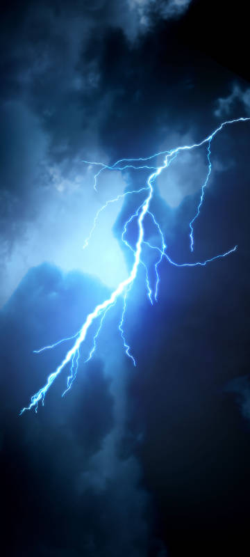 Black clouds dense lightning phone wallpaper