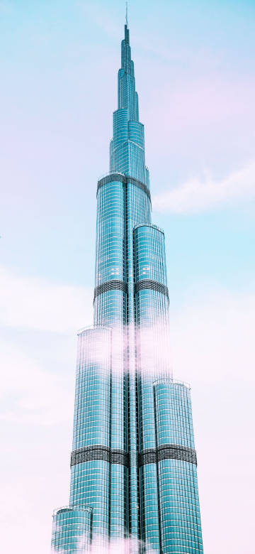 Aesthitic View Of Burj Khalifa In Dubai 4K Phone Wallpaper