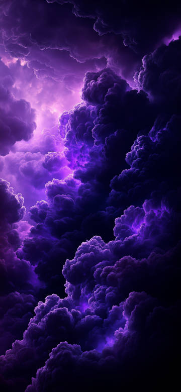 Mysterious and spectacular purple clouds landscape phone wallpaper