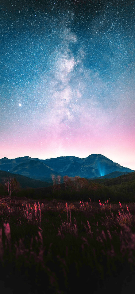 Dark Mountains Under Starry Night 4K Phone Wallpaper