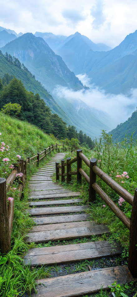 Mountains haunted by clouds scenery 4k phone wallpaper