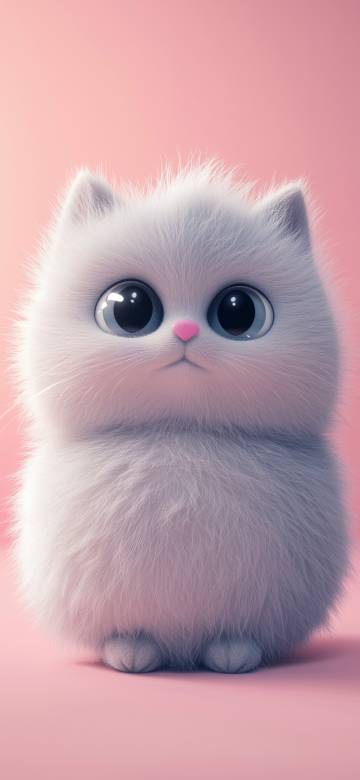 Fluffy cute cat phone Wallpaper