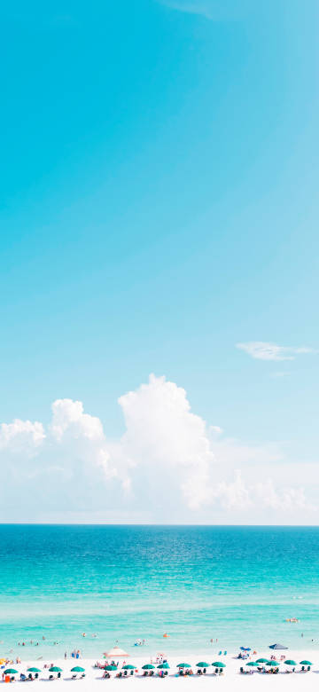 Turquoise Sea Water And Clear Sky 4K Phone Wallpaper