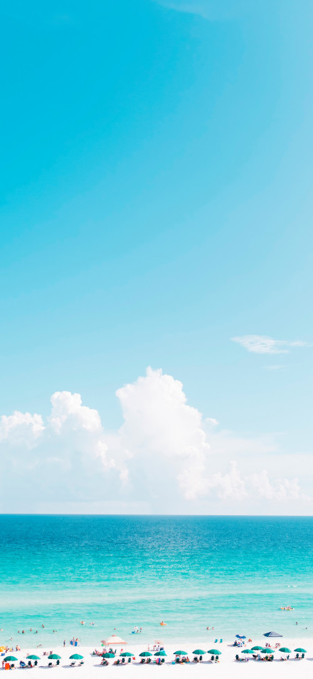 Turquoise Sea Water And Clear Sky 4K Phone Wallpaper