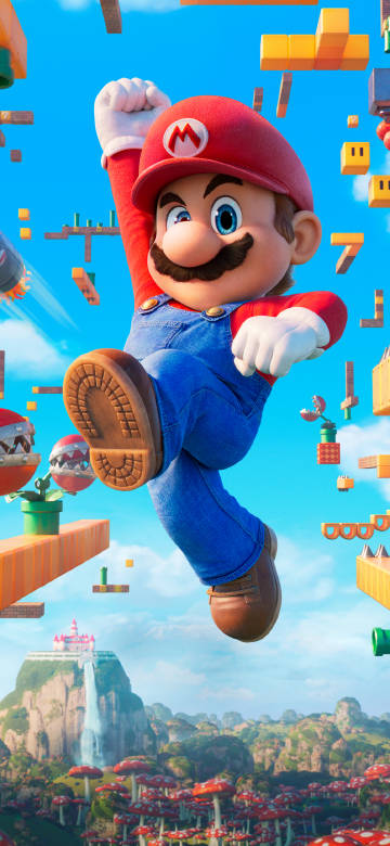 Mario air jump 4k phone wallpaper