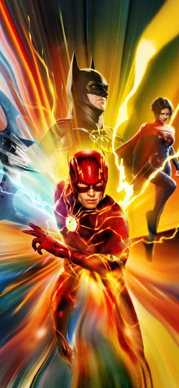 The Flash in red lightning suit mobile wallpaper