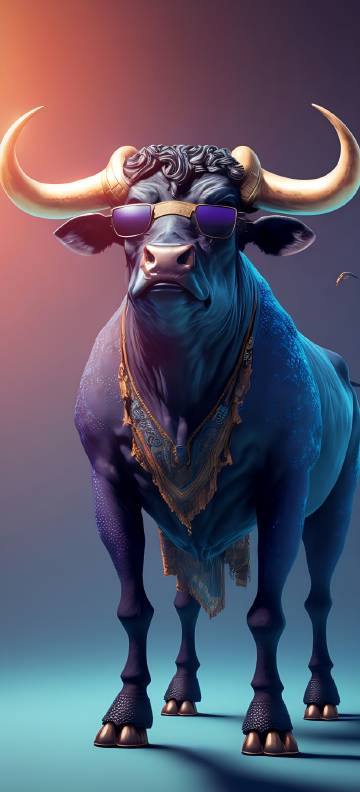 Anthropomorphic bull phone wallpaper
