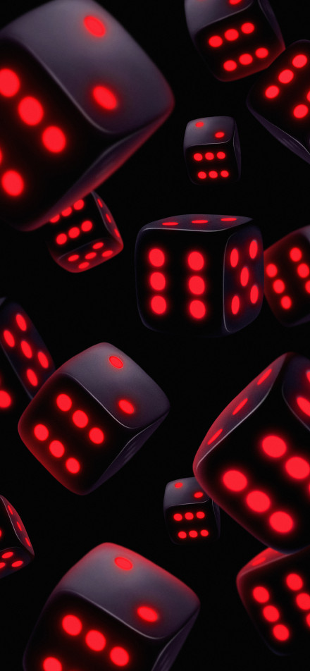 Red glowing dice phone wallpaper