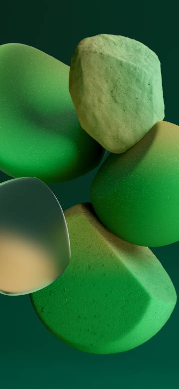 Irregular form of green abstract phone wallpaper