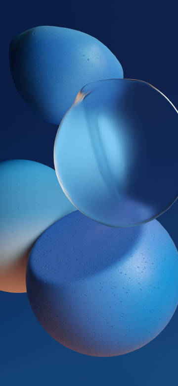 Irregular sphere in blue abstract phone wallpaper
