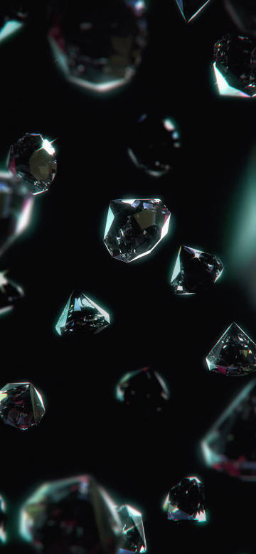 Shining diamonds on black background phone wallpaper