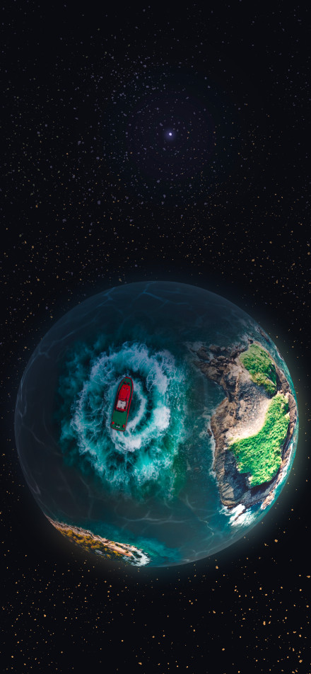 Universe earth creative landscape phone wallpaper