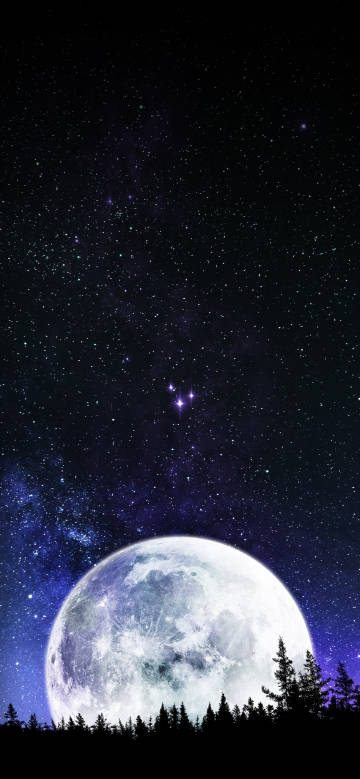 A huge glowing planet phone wallpaper