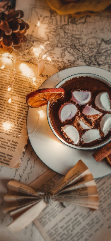 Very atmospheric cup of hot drink phone wallpaper