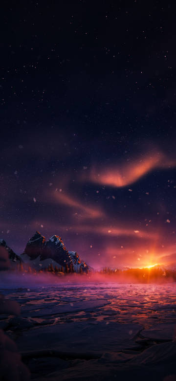 Beautiful sunset sky scenery phone wallpaper