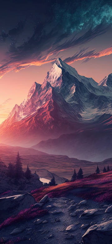 Golden Mountain Peaks Under Sunset Glow 4K UHD Wallpaper