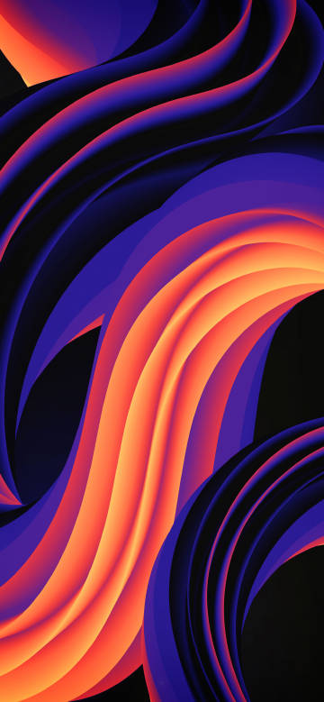Vibrant Orange and Purple Abstract Waves 4K Phone Wallpaper