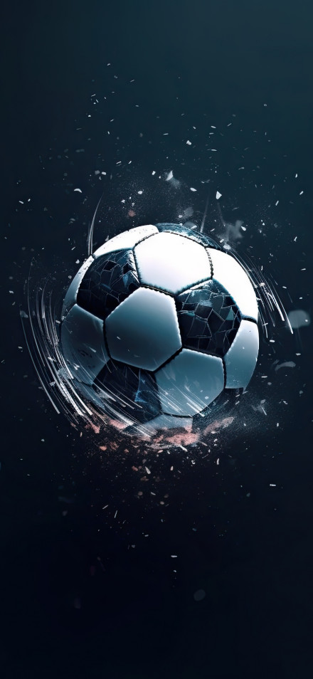 A soccer ball flying through the air 7K Wallpaper