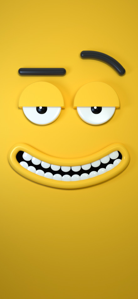 Playful Yellow Smiley Face with Bright Eyes 4K UHD Wallpaper