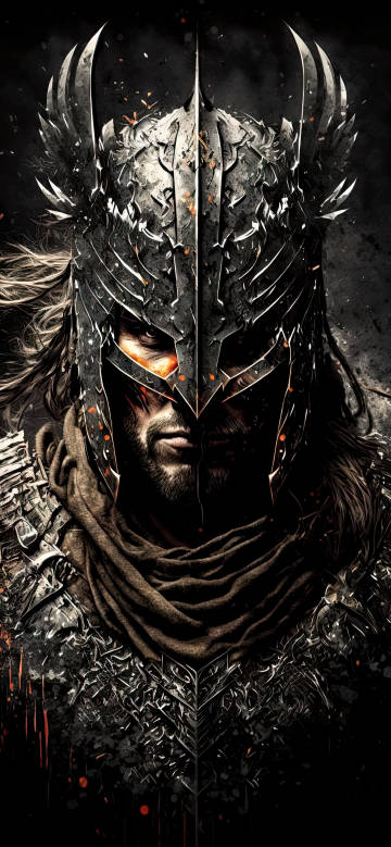 Epic Dark Fantasy Warrior Portrait 4K Wallpaper