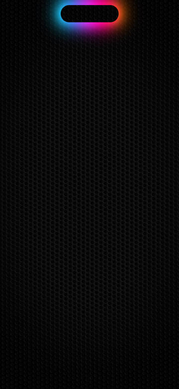 iPhone Dynamic Island Glow Border Black Grid 7K Wallpaper