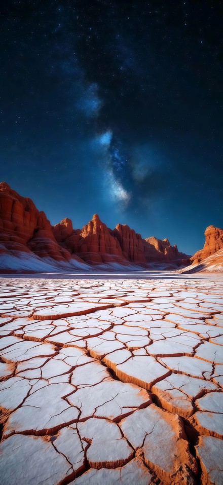 Milky Way over Red Desert Wallpaper
