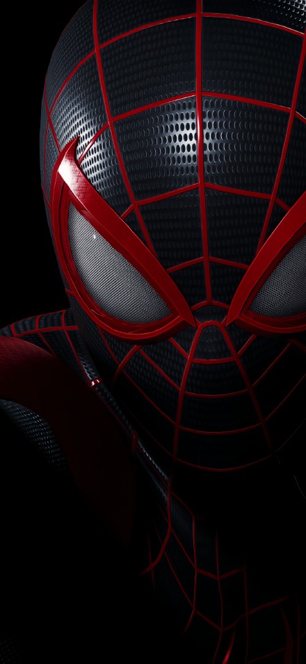 Close-up of Spider-Man Miles Morales' Mask 4K Wallpaper