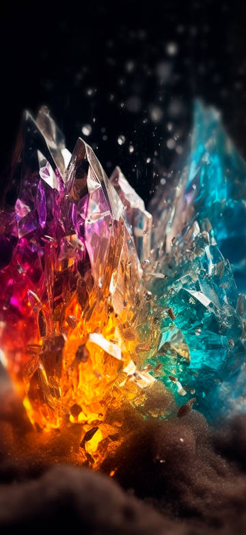Vibrant Multi-Colored Crystal Cluster 4K Wallpaper