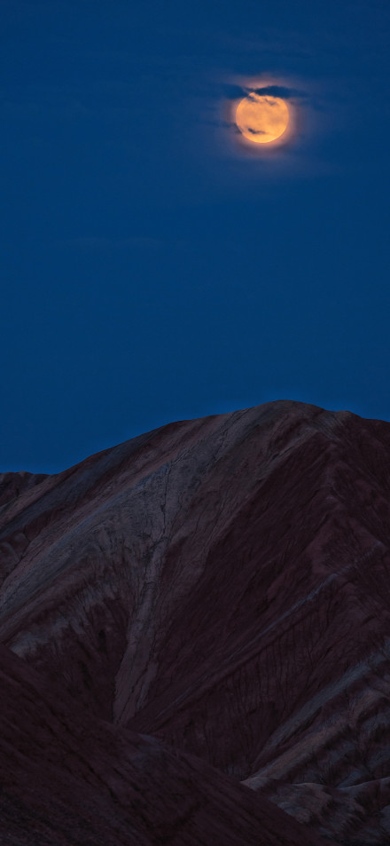 Full Moon Over Desert Mountains Phone Wallpaper