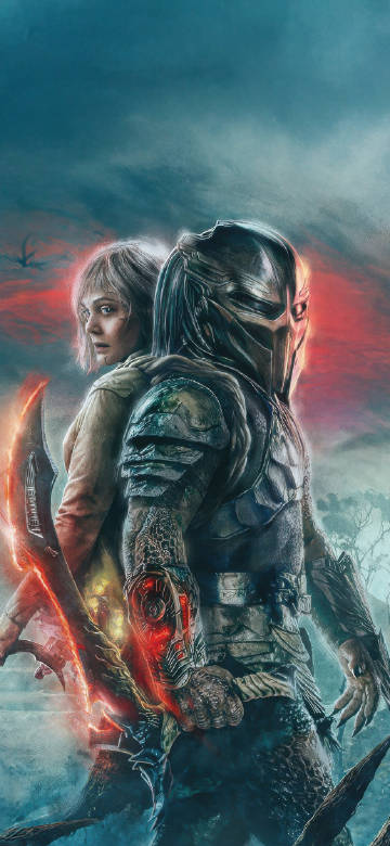 Predator and Human Survivor Back-to-Back HD Wallpaper