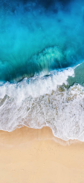 Aerial photography of fresh beach scenery phone wallpaper