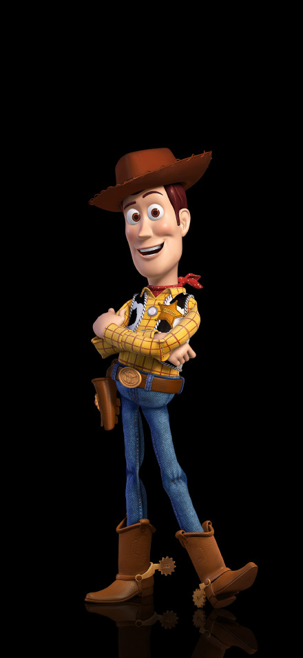 Classic Pixar Woody With Hat Black Background