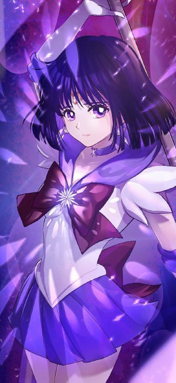 Sailor Saturn with Silence Glaive Phone Wallpaper
